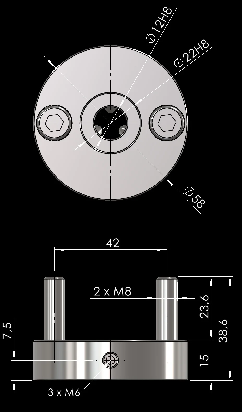 BP58 Base Plate – dimension drawing