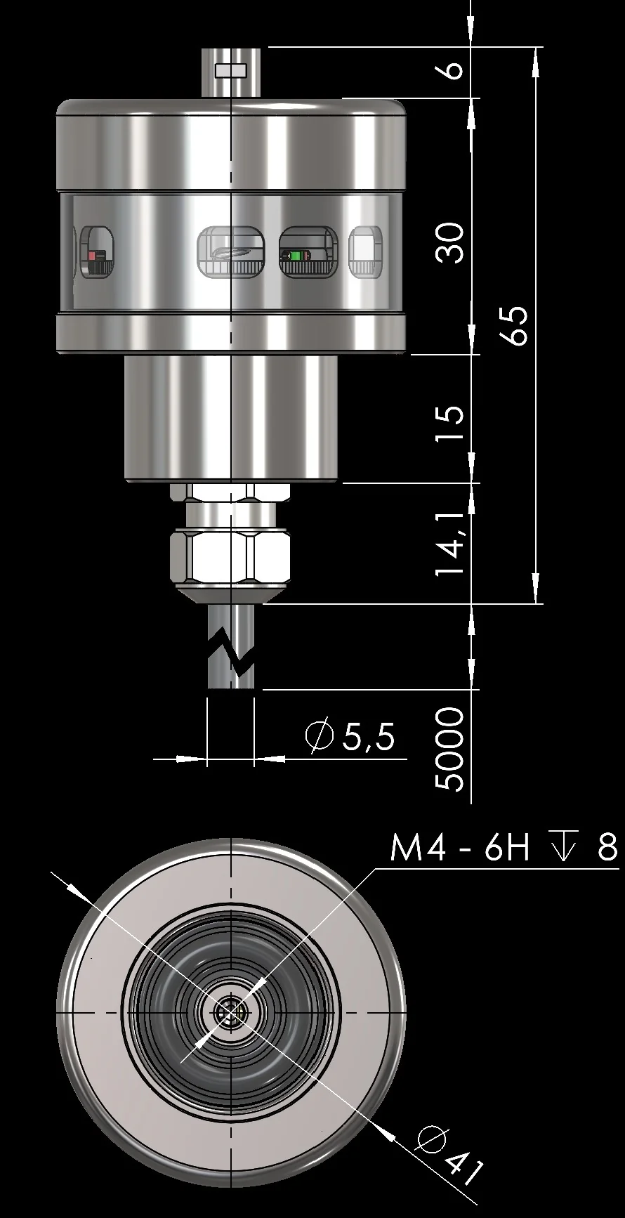 TP1-W-A Touch Probe – dimension drawing